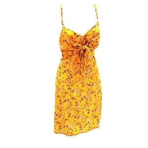 Yellow floral cocktail dress